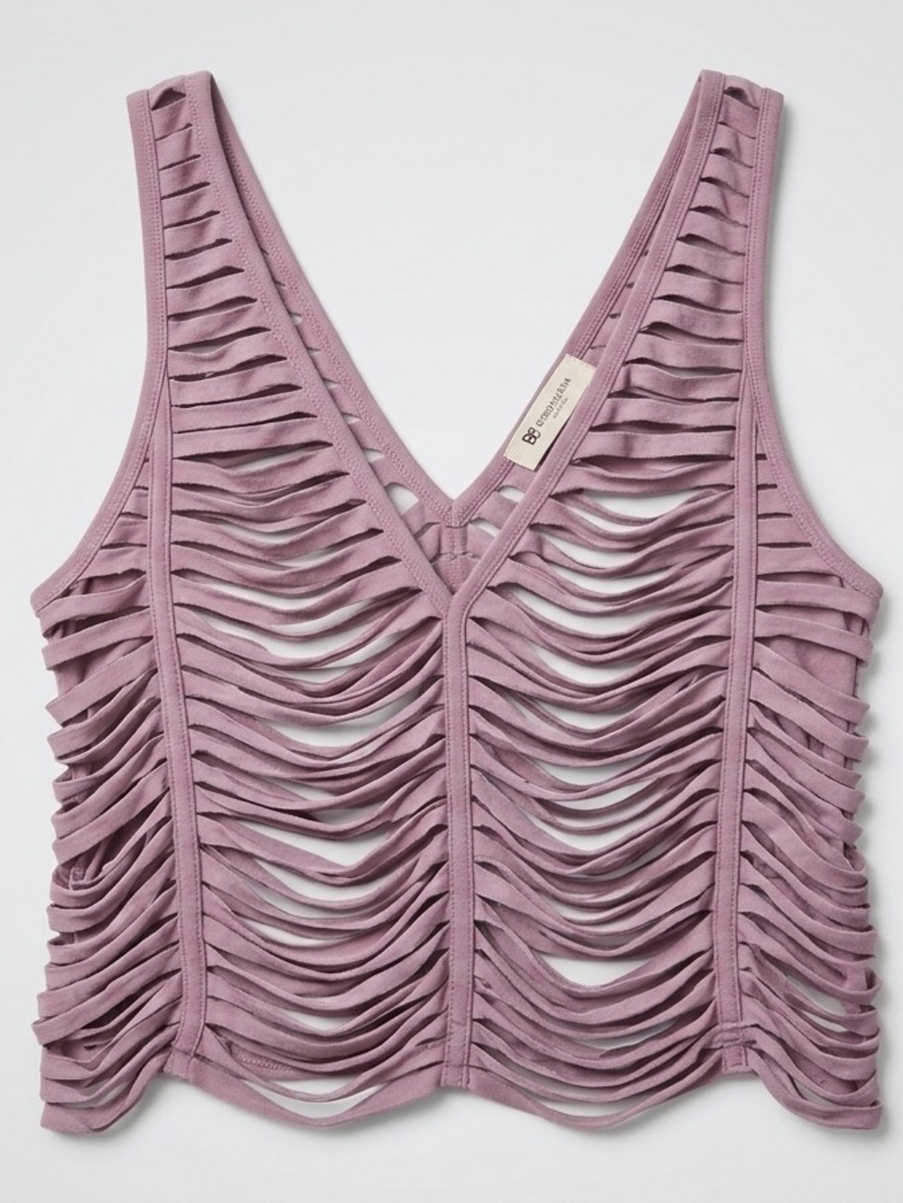 BCBGeneration Dusty Mauve Ladder Cutout V-Neck Tank
